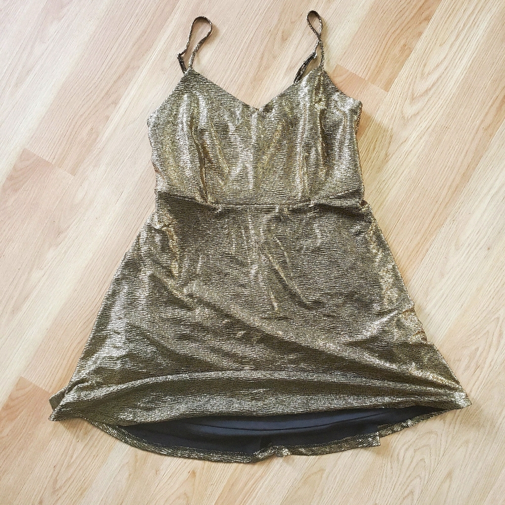 Gold skater dress